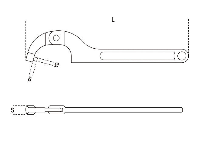 Beta Tools Model 99  St35-50mm-Hook Wrenches with Round Noses