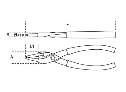 Beta Tools Model 1032  140X13mm-Internal Circlip Pliers
