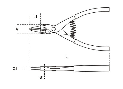 Beta Tools Model 1036  225mm-External Circlip Pliers