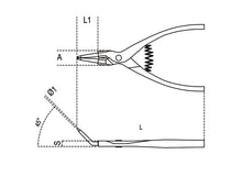 Beta Tools Model 1037  140X13mm-External Circlip Pliers 45Â°