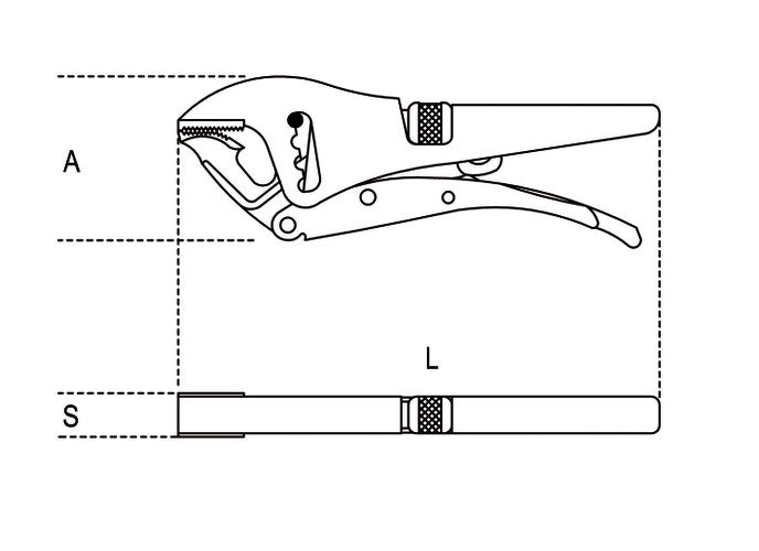 Beta Tools Model 1051  Adjustment Self-Locking Pliers Long