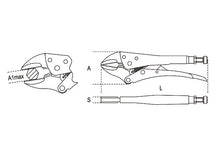 Beta Tools Model 1055  Self-Locking Pliers Curved Jaws