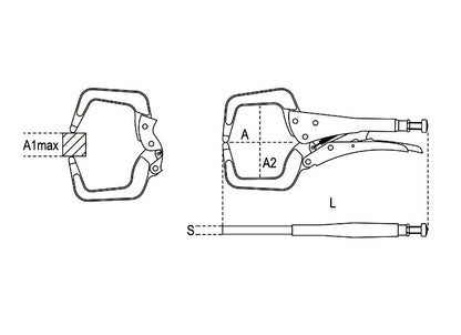 Beta Tools Model 1062  290mm-Pliers with C-Shaped Jaws