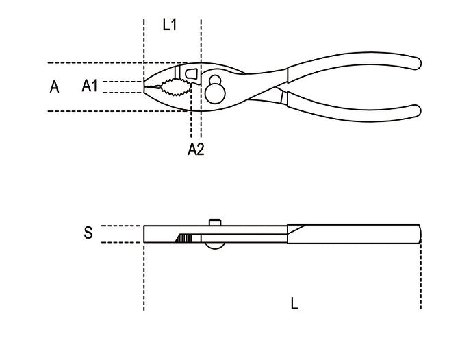 Beta Tools Model 1153  160-Adjustable Pliers Two Positions