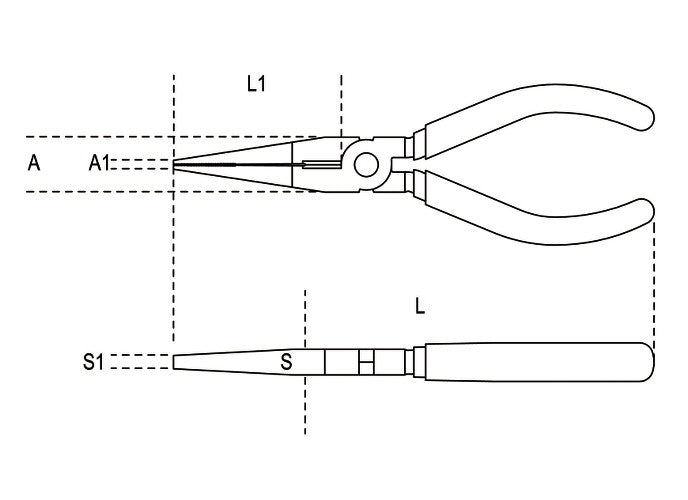 Beta Tools Model 1162  Bm160mm-Extra Long Flat Nose Pliers