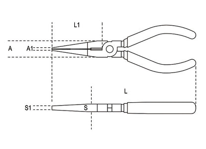 Beta Tools Model 1162  Bm160mm-Extra Long Flat Nose Pliers
