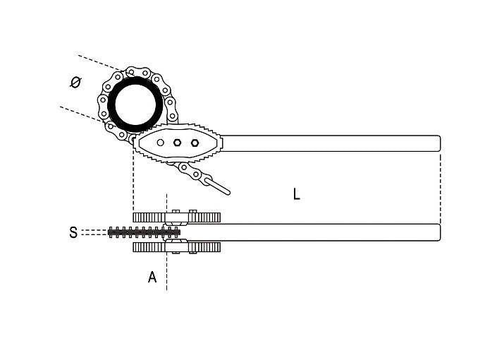 Beta Tools Model 386  A/4-Heavy Duty Reversible Chain Pipe Wrenches