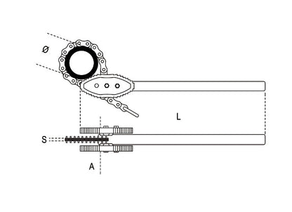 Beta Tools Model 386  A/6-Heavy Duty Reversible Chain Pipe Wrenches