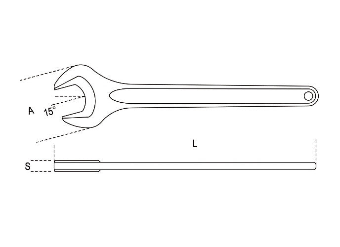 Beta Tools Model 53  55mm Single Open End Wrenches Din 894