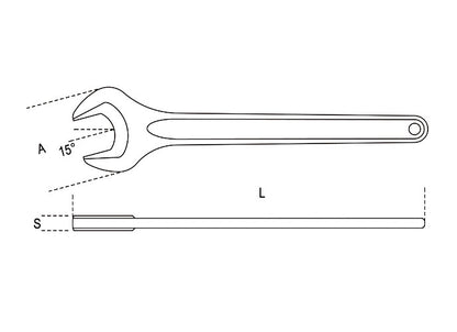 Beta Tools Model 53  75mm Single Open End Wrenches Din 894