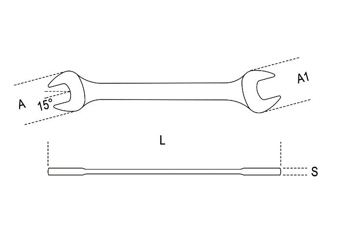 Beta Tools Model 55  19x22mm-Double Open End Wrenches