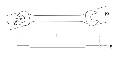 Beta Tools Model 55  As1X1.1/8-Double Open End Wrenches