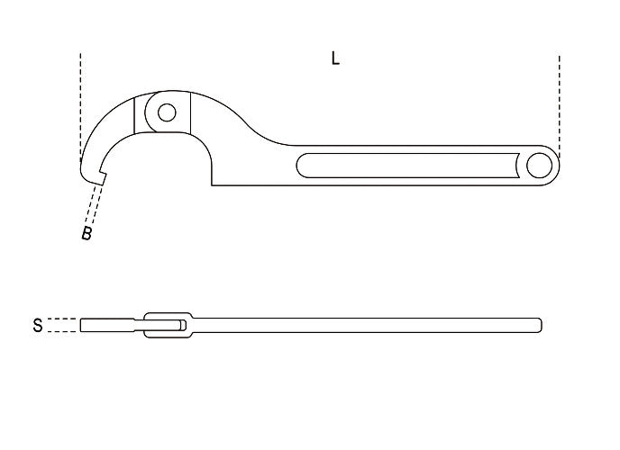 Beta Tools Model 99  Sq120-180mm-Hook Wrenches with Square Noses