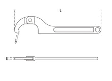 Beta Tools Model 99  Sq120-180mm-Hook Wrenches with Square Noses