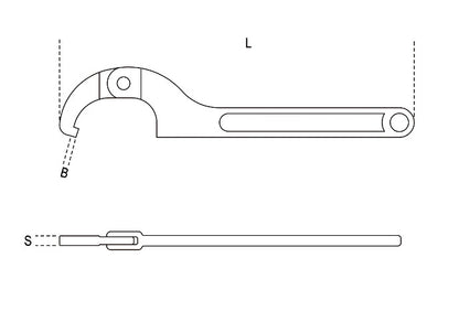 Beta Tools Model 99  Sq35-50mm-Hook Wrenches with Square Noses