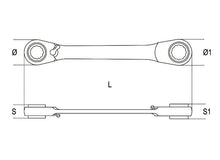 Beta Tools Model 188  10mm-Ratcheting Straight Ring Wrenches