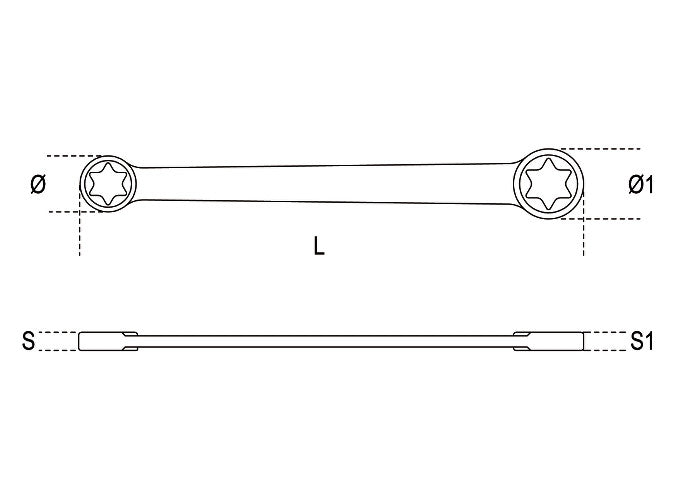 Beta Tools Model 95  Ftx6X8-Double-Ended Straight Wrenches
