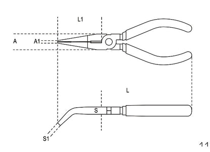 Beta Tools Model 1168  Bm160mm-Long Bent Needle Nose Pliers