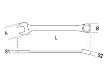 Beta Tools Model 142  C16x16mm-Ratcheting Combination Wrenches Straight Short
