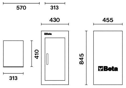 Beta Tools Model C38L  A-G-Side Door + Interior Shelf C38L