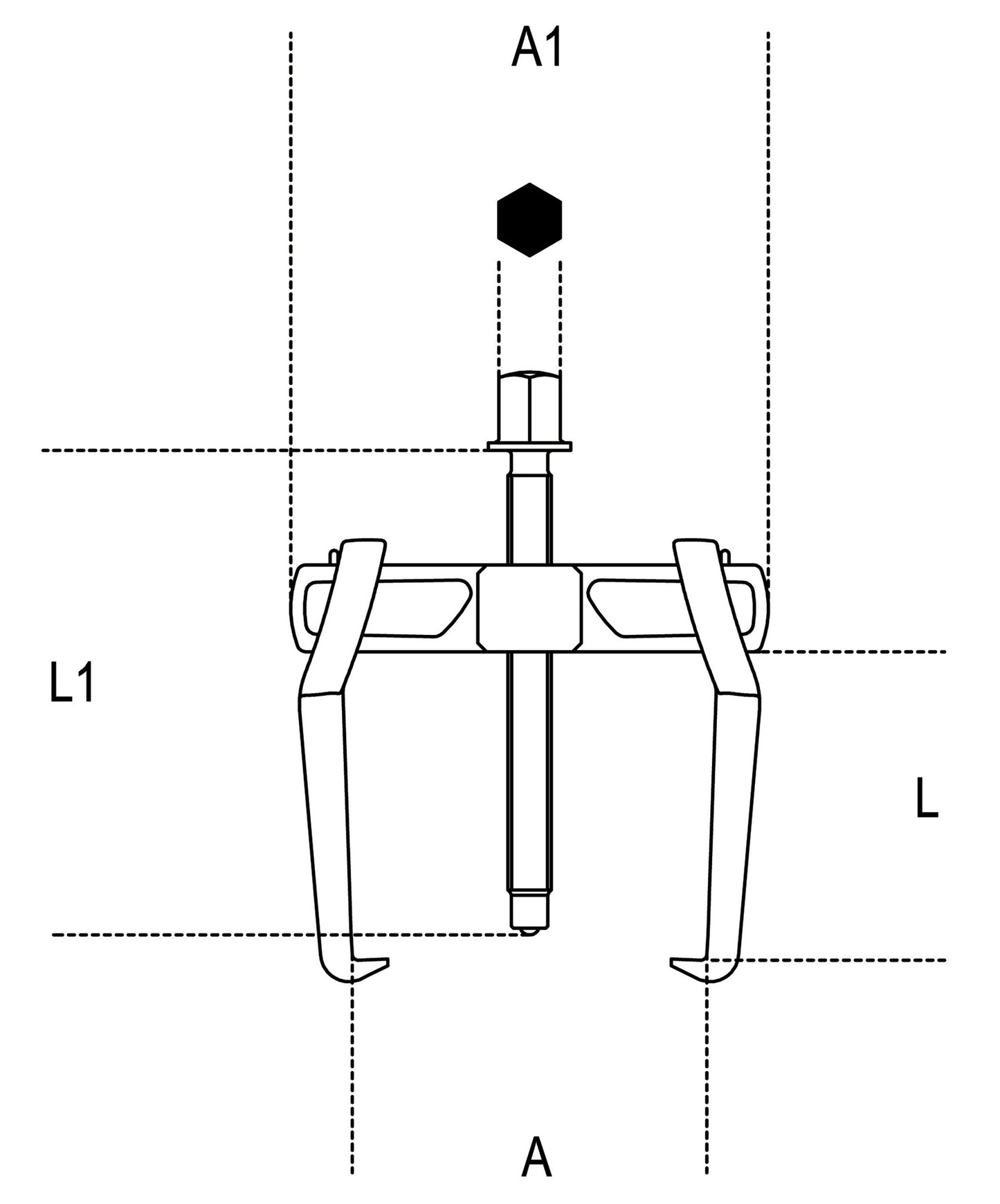 Beta Tools Model 1500  N/2-Universal Pullers 2 Sliding Legs