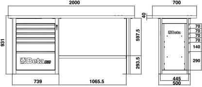 Beta Tools Model C59  A-R-Endurance Workbench 6 Drawers