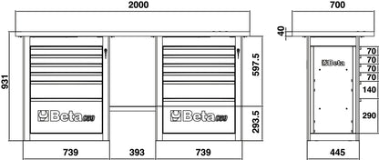 Beta Tools Model C59  B-G-Endurance Workbench 6 Drawers