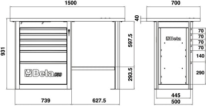 Beta Tools Model C59  C-O-Endurance Workbench 6 Drawers