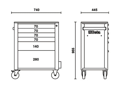 Beta Tools Model C24Sa  6/R-Roller Cab 6 Drawers  Anti-Tilt