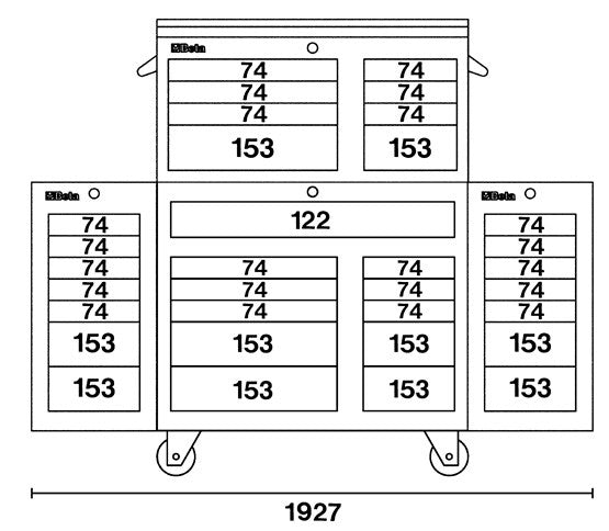 Beta Tools Model C38  Co-Mobile Roller Cab 33 Drawers Orange