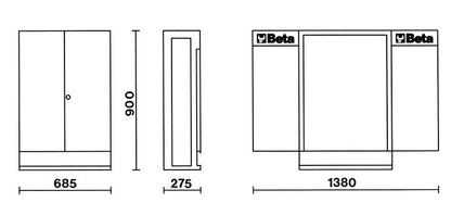 Beta Tools Model C54  O-Newcargo Cabinets Orange