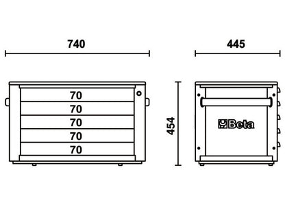 Beta Tools Model C23St  R-Portable Tool Chest Red