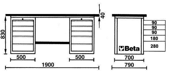 Beta Tools Model C57S  D/O-Mastercargo Workbench Orange