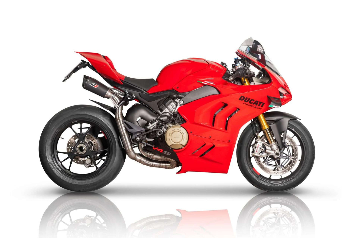 QD Exhaust Twin GUNSHOT DARK MATTER Semi-Full RACE Exhaust for the Ducati Panigale / Streetfighter V4 (21-24)
