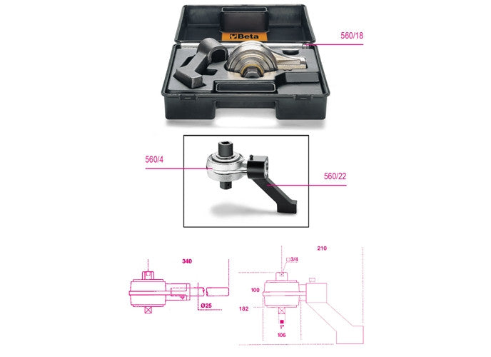 Beta Tools Model 560  C4+-560/4 + Accessories in Plastic Case