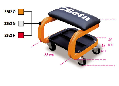 Beta Tools Model 2252  O-Seat with Castors Orange