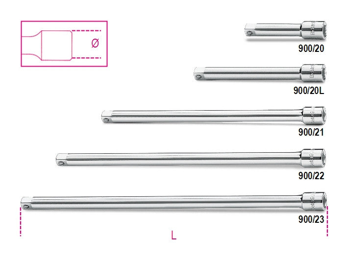 Beta Tools Model 900  20L-1/4' Drive Extension Bars