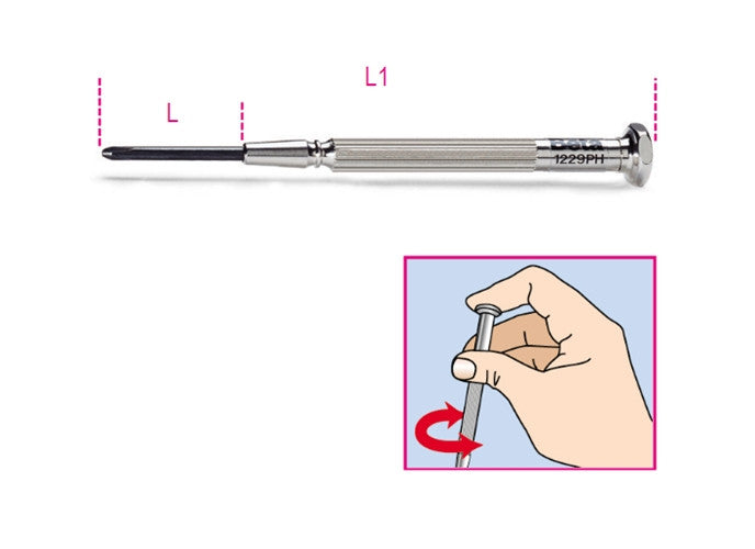 Beta Tools Model 1229  Ph1-Micro-Screwdrivers Cross Head Ph