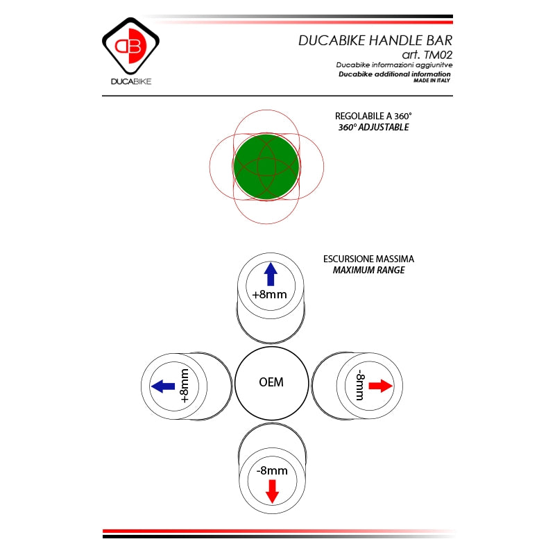 DBK Special Parts (Ducabike) 2 degree Adjustable Clip-On bars for the Ducati Supersport and Scrambler Cafe Racer