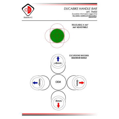 DBK Special Parts (Ducabike) 2 degree Adjustable Clip-On bars for the Ducati Supersport and Scrambler Cafe Racer